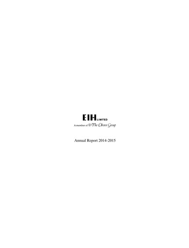 Thumbnail EIH Limited Annual Report 2014-2015
