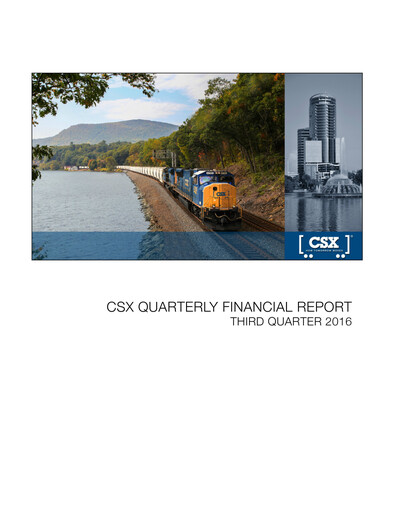 Thumbnail CSX Corporation Quarterly Report 2016-q3