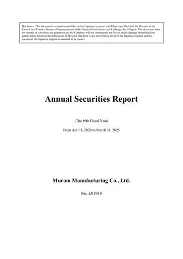 Vorschaubild Murata Manufacturing (Murata Seisakusho) Finanzbericht fy2025