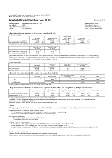 Thumbnail Murata Manufacturing (Murata Seisakusho) Quarterly Report 2011-q1