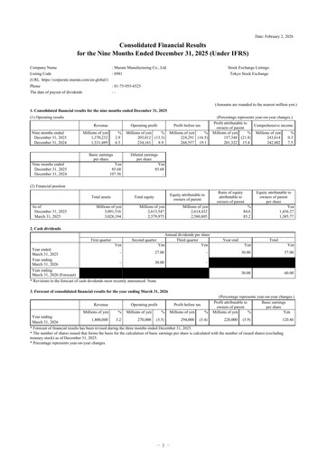 Thumbnail Murata Manufacturing (Murata Seisakusho) Quarterly Report 2025-q3