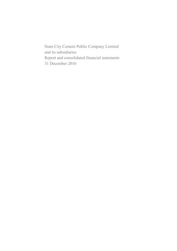 Thumbnail Siam City Cement (INSEE) Financial Statement 2016