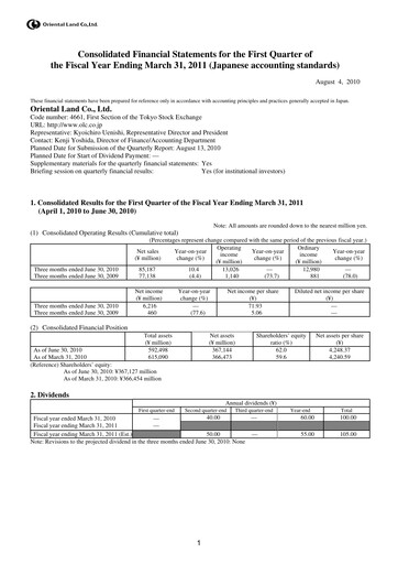 Thumbnail Oriental Land Quarterly Report 2011-q1