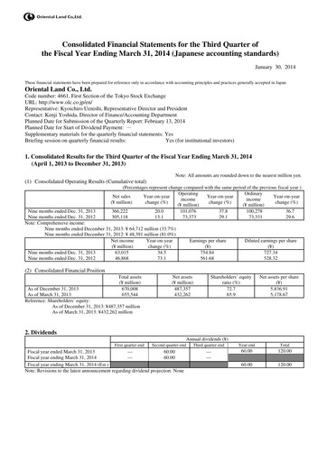 Thumbnail Oriental Land Quarterly Report 2014-q3