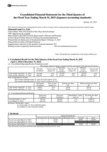 Thumbnail Oriental Land Quarterly Report 2015-q3