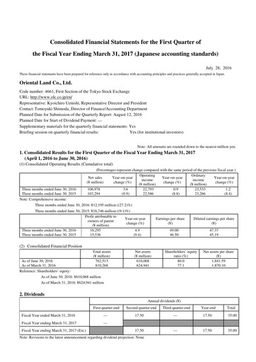 Thumbnail Oriental Land Quarterly Report 2017-q1