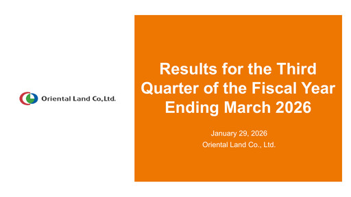 Thumbnail Oriental Land Quarterly Report 2026-q3