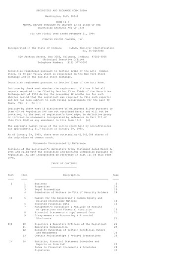 Thumbnail Cummins
 Annual Report 1994