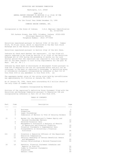 Thumbnail Cummins
 Annual Report 1995