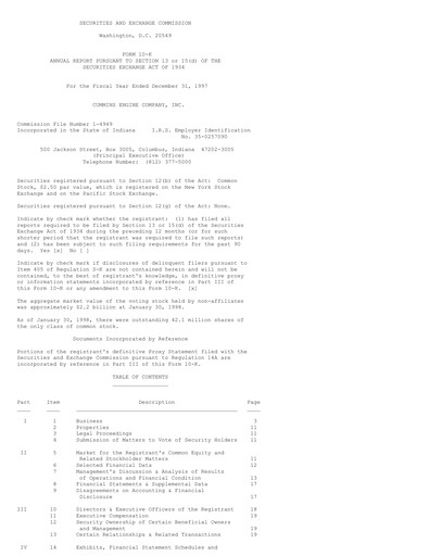 Thumbnail Cummins
 Annual Report 1997