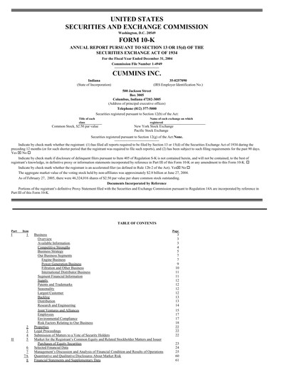 Thumbnail Cummins
 Annual Report 2004