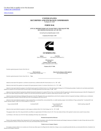 Thumbnail Cummins
 Annual Report 2011