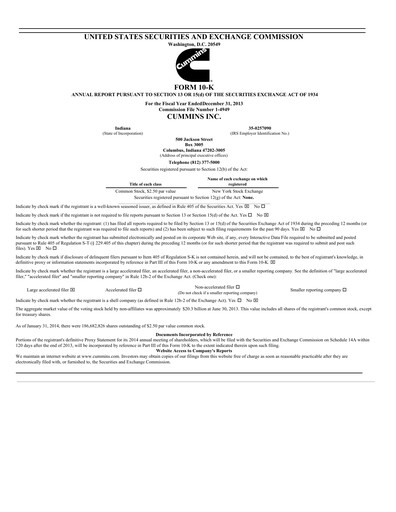 Thumbnail Cummins
 Annual Report 2013