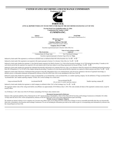 Thumbnail Cummins
 Annual Report 2016