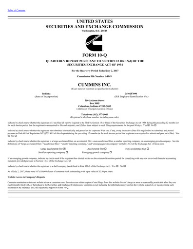 Miniature Cummins
 Rapport trimestriel 2017-q2