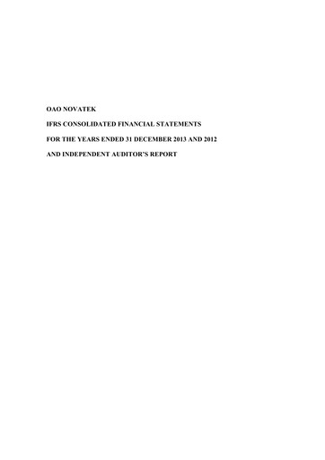 Thumbnail Novatek Bilan financier 2013
