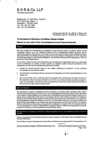 Thumbnail Vaibhav Global
 Financial Statement 2022-2023
