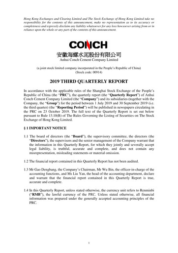 Thumbnail Anhui Conch Cement Quarterly Report 2019-q3