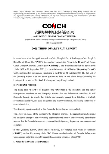 Thumbnail Anhui Conch Cement Quarterly Report 2025-q3