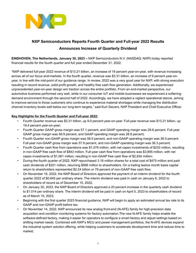 Thumbnail NXP Semiconductors Financial Statement 2022