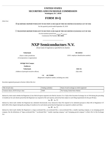 Vorschaubild NXP Semiconductors Quartalsbericht 2019-q3