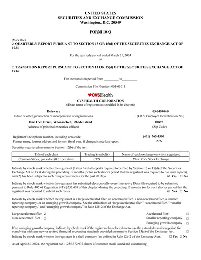 Thumbnail CVS Health Quarterly Report 2024-q1