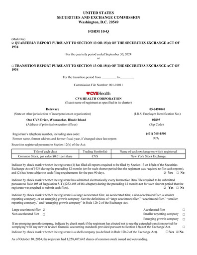 Thumbnail CVS Health Quarterly Report 2024-q3