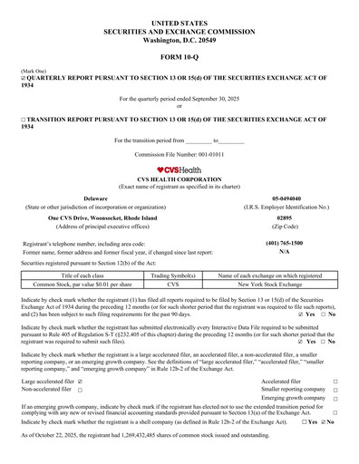 Thumbnail CVS Health Quarterly Report 2025-q3