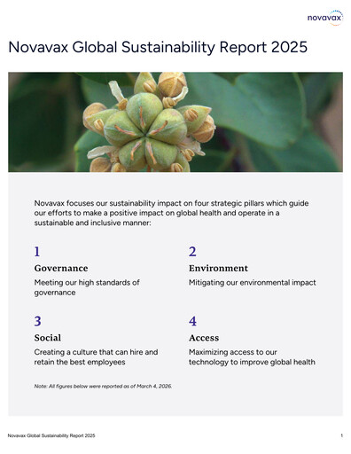 Thumbnail Novavax Sustainability Report 2025