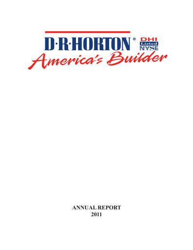 Thumbnail D. R. Horton
 Annual Report 2011