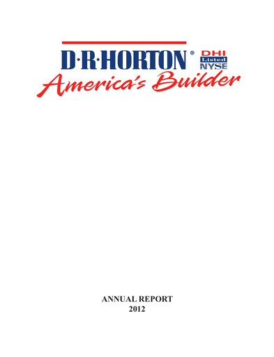 Thumbnail D. R. Horton
 Annual Report 2012