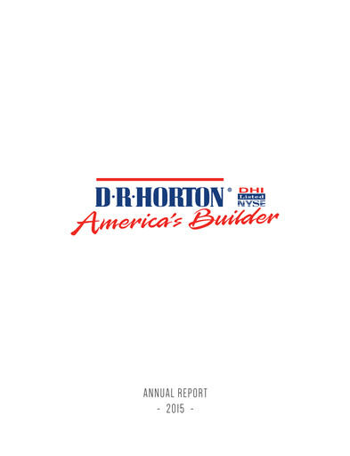 Thumbnail D. R. Horton
 Annual Report 2015
