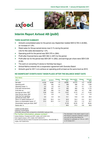 Thumbnail Axfood Quarterly Report 2011-q3