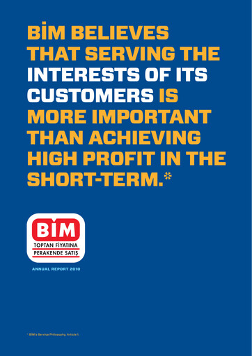 Thumbnail BİM Birleşik Mağazalar Annual Report 2010