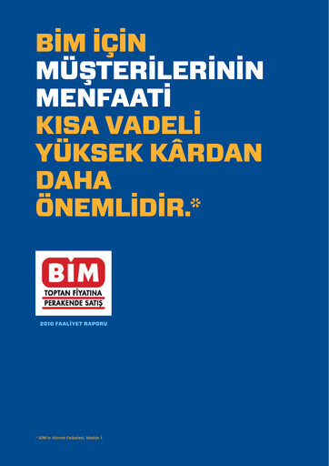 Thumbnail BİM Birleşik Mağazalar Annual Report 2010