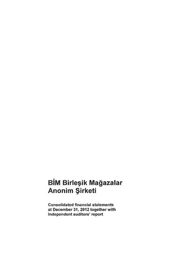 Thumbnail BİM Birleşik Mağazalar Financial Statement 2012