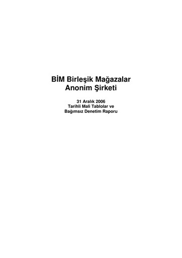 Thumbnail BİM Birleşik Mağazalar Financial Statement 2006