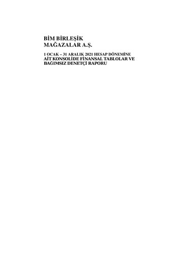 Thumbnail BİM Birleşik Mağazalar Financial Statement 2021