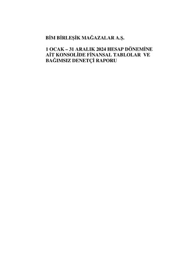 Thumbnail BİM Birleşik Mağazalar Financial Statement 2024