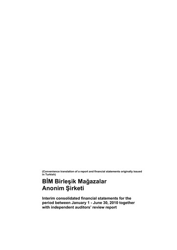 Thumbnail BİM Birleşik Mağazalar Half-year Report 2010