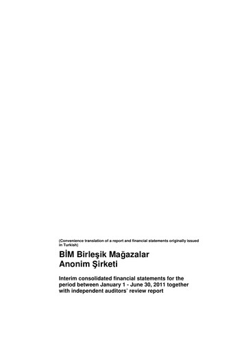 Thumbnail BİM Birleşik Mağazalar Half-year Report 2011