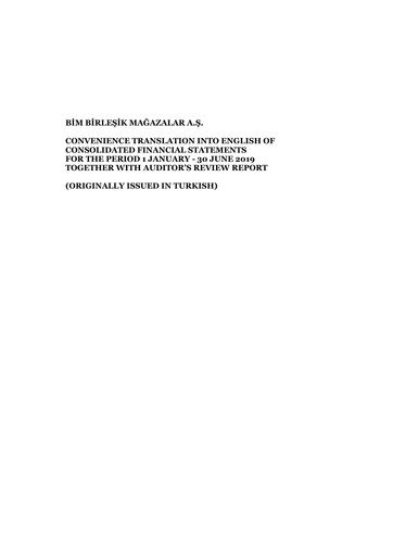 Thumbnail BİM Birleşik Mağazalar Half-year Report 2019