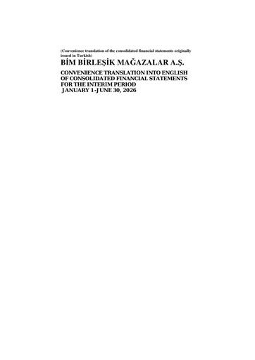 Thumbnail BİM Birleşik Mağazalar Half-year Report 2026