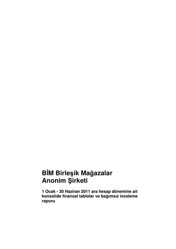 Thumbnail BİM Birleşik Mağazalar Half-year Report 2011