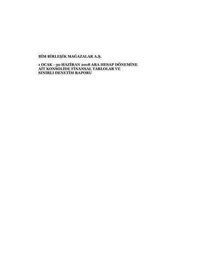 Thumbnail BİM Birleşik Mağazalar Half-year Report 2018
