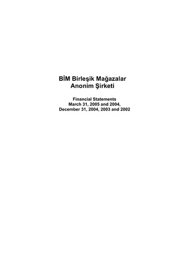 Thumbnail BİM Birleşik Mağazalar Quarterly Report 2005-q1