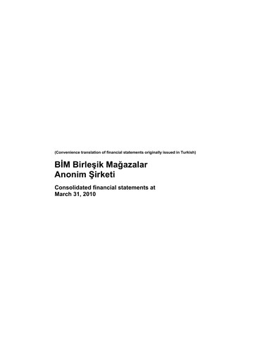 Thumbnail BİM Birleşik Mağazalar Quarterly Report 2010-q1
