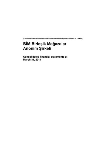 Thumbnail BİM Birleşik Mağazalar Quarterly Report 2011-q1