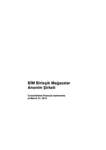 Thumbnail BİM Birleşik Mağazalar Quarterly Report 2013-q1
