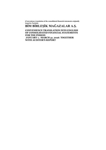 Thumbnail BİM Birleşik Mağazalar Quarterly Report 2026-q1